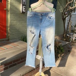 Forever21 Straight Leg Ripped Jeans